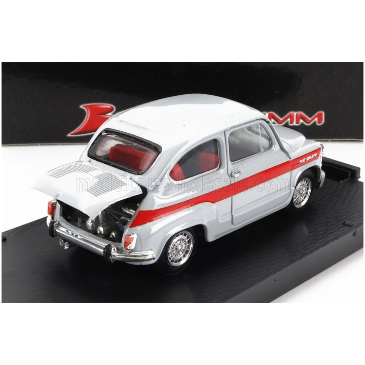 BRUMM FIAT 600 ABARTH 850TC CORSA 1966 - GREY RED 1/43