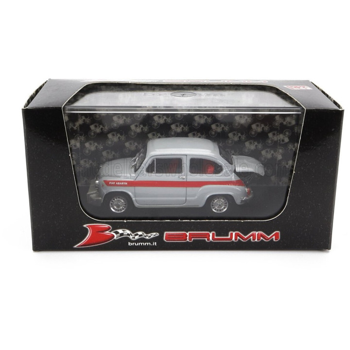 BRUMM FIAT 600 ABARTH 850TC CORSA 1966 - GREY RED 1/43