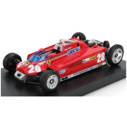 BRUMM FERRARI F1 126CK TURBO N 28 MONACO GP 1981 D.PIRONI - WITH TRANSPORT WHEELS - RED 1/43