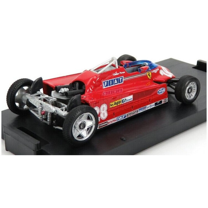 BRUMM FERRARI F1 126CK TURBO N 28 MONACO GP 1981 D.PIRONI - WITH TRANSPORT WHEELS - RED 1/43