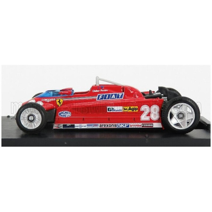 BRUMM FERRARI F1 126CK TURBO N 28 MONACO GP 1981 D.PIRONI - WITH TRANSPORT WHEELS - RED 1/43