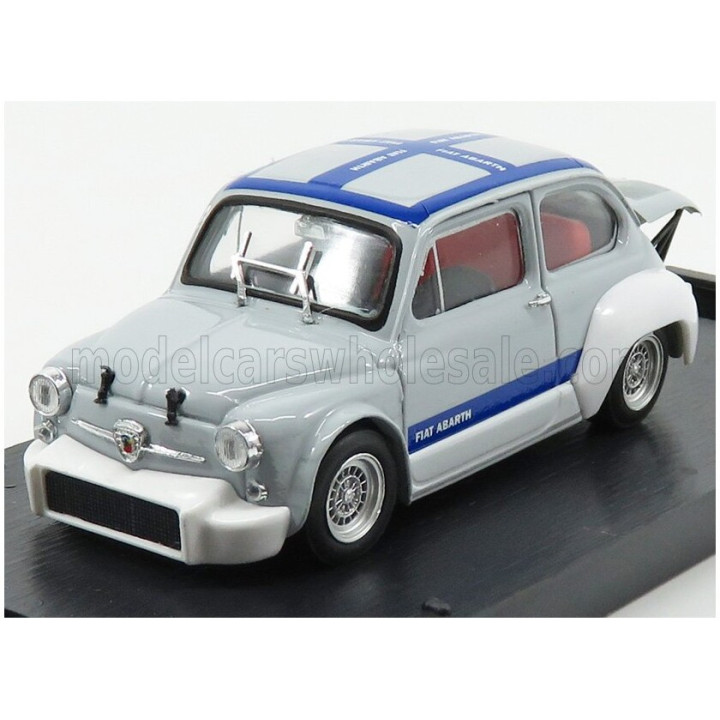 BRUMM FIAT 600 ABARTH 1000 Gr.2 PRESENTAZIONE UFFICIALE 1970 - GREY WHITE BLUE 1/43