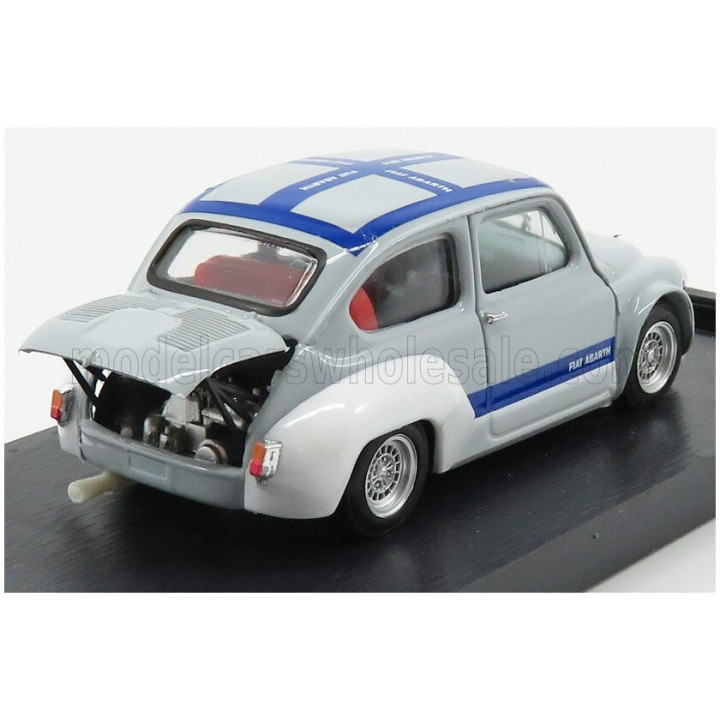 BRUMM FIAT 600 ABARTH 1000 Gr.2 PRESENTAZIONE UFFICIALE 1970 - GREY WHITE BLUE 1/43