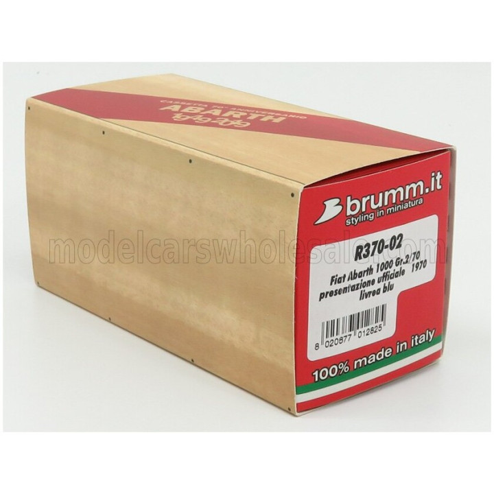 BRUMM FIAT 600 ABARTH 1000 Gr.2 PRESENTAZIONE UFFICIALE 1970 - GREY WHITE BLUE 1/43