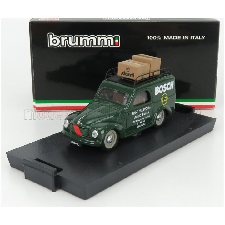 BRUMM FIAT 500C VAN BOSCH ALESSANDRIA 1950 - GREEN 1/43