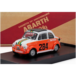 BRUMM FIAT 500 ABARTH 695SS TEAM MERANO CORSE JAGERMEISTER N 284 RALLY COLLE DELLA MADDALENA 1973 RENATO MENAPACE - WHITE