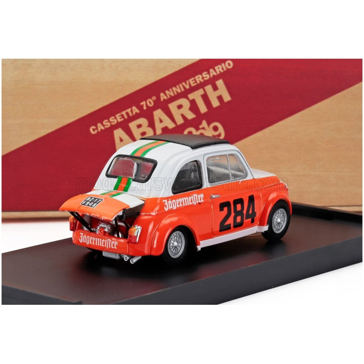 BRUMM FIAT 500 ABARTH 695SS TEAM MERANO CORSE JAGERMEISTER N 284 RALLY COLLE DELLA MADDALENA 1973 RENATO MENAPACE - WHITE