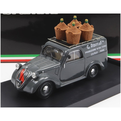 BRUMM FIAT 500B FURGONE VAN VEICOLO COMMERCIALE PUBBLICITARIO PRODUZIONE VINI TIPICI G.ROSSI E FIGLI 1941 - GREY 1/43