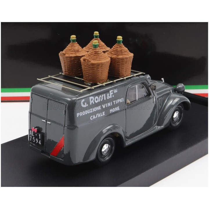 BRUMM FIAT 500B FURGONE VAN VEICOLO COMMERCIALE PUBBLICITARIO PRODUZIONE VINI TIPICI G.ROSSI E FIGLI 1941 - GREY 1/43