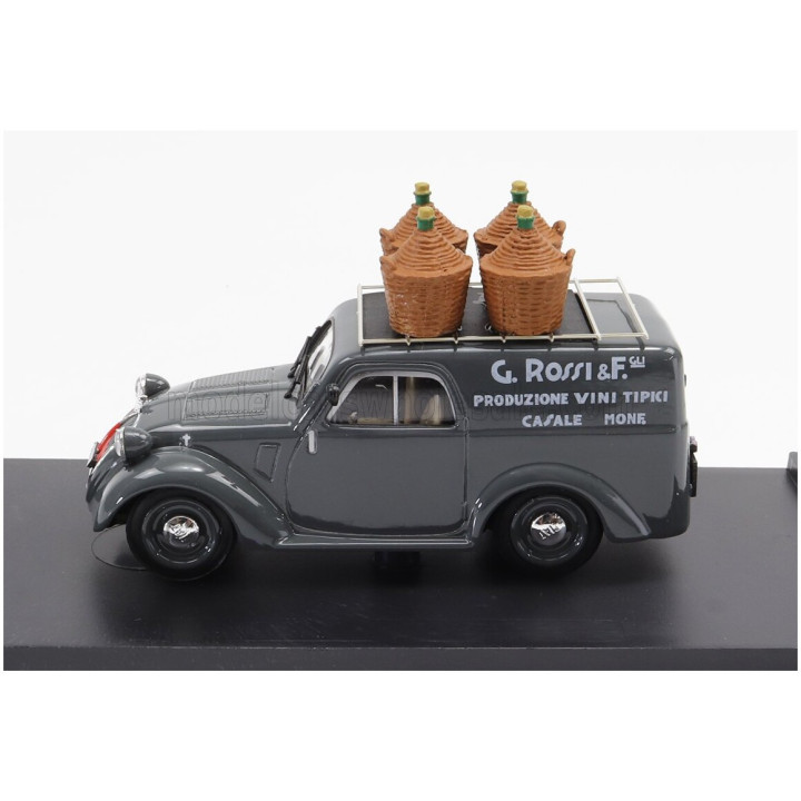 BRUMM FIAT 500B FURGONE VAN VEICOLO COMMERCIALE PUBBLICITARIO PRODUZIONE VINI TIPICI G.ROSSI E FIGLI 1941 - GREY 1/43