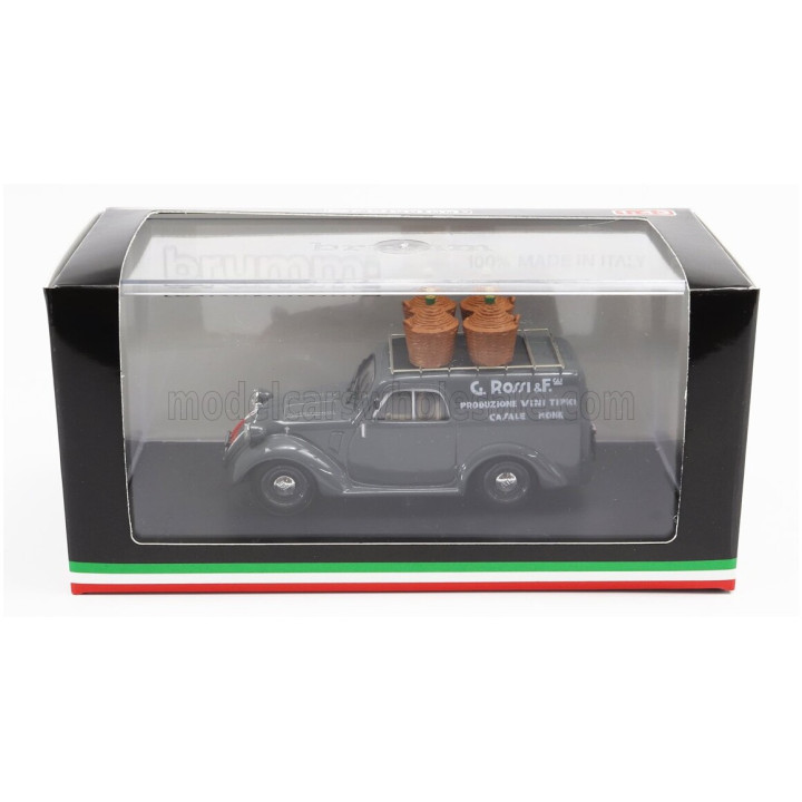 BRUMM FIAT 500B FURGONE VAN VEICOLO COMMERCIALE PUBBLICITARIO PRODUZIONE VINI TIPICI G.ROSSI E FIGLI 1941 - GREY 1/43