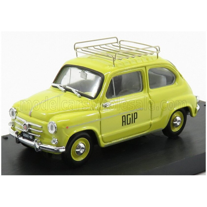 BRUMM FIAT 600D VEICOLO COMMERCIALE PUBLICITAIRE AGIP 1960 - YELLOW 1/43