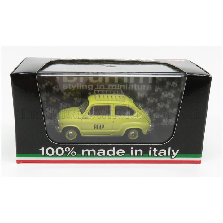 BRUMM FIAT 600D VEICOLO COMMERCIALE PUBLICITAIRE AGIP 1960 - YELLOW 1/43