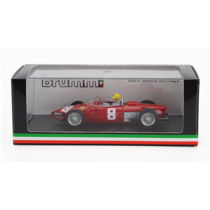 BRUMM FERRARI F1 156 N 8 ITALY MONZA ITALY GP 1961 RICARDO RODRIGUEZ - WITH DRIVER FIGURE - RED 1/43