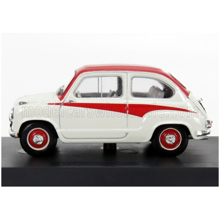 BRUMM FIAT 600 750 DERIVAZIONE ABARTH 1956 - GREY RED 1/43