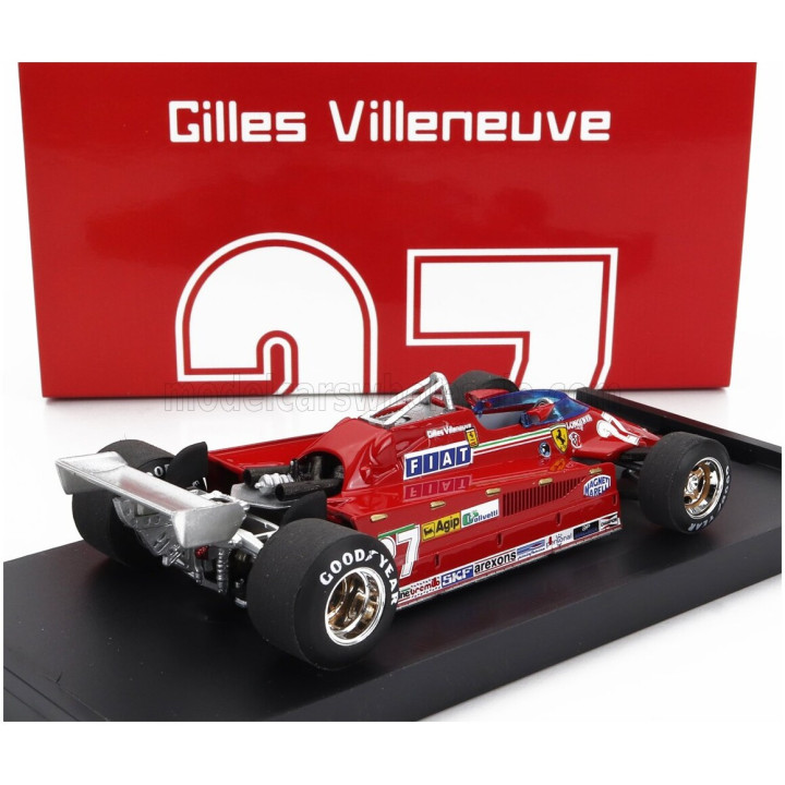 BRUMM FERRARI F1 126CK TURBO N 27 ISTRANA AIRPORT DUEL WITH F104 AIRPLANE 1981 GILLES VILLENEUVE - RED 1/43