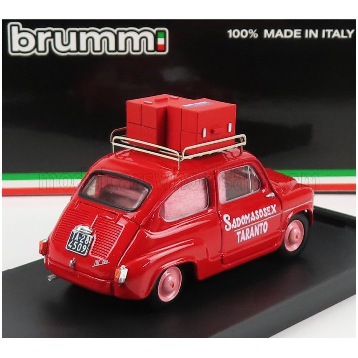 BRUMM FIAT 600D SADOMASOSEX TARANTO 1960 - LA MAZURKA DEL BARONE DELLA SANTA E DEL FICO FIORONE 1975 - RED 1/43