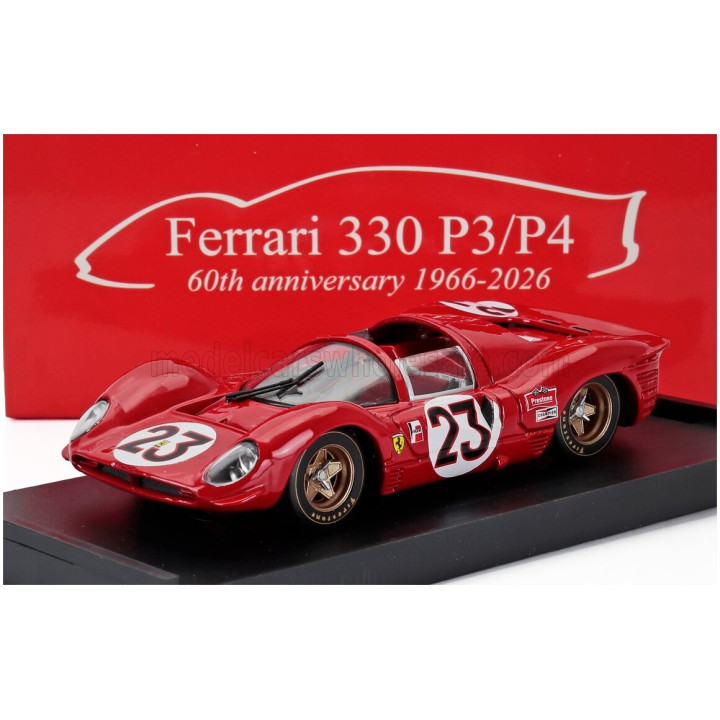 BRUMM FERRARI 330 P3/P4 4.0L V12 SPIDER TEAM FERRARI SPA SEFAC N 23 WINNER 24h DAYTONA 1967 LORENZO BANDINI - CHRIS AMON - RED