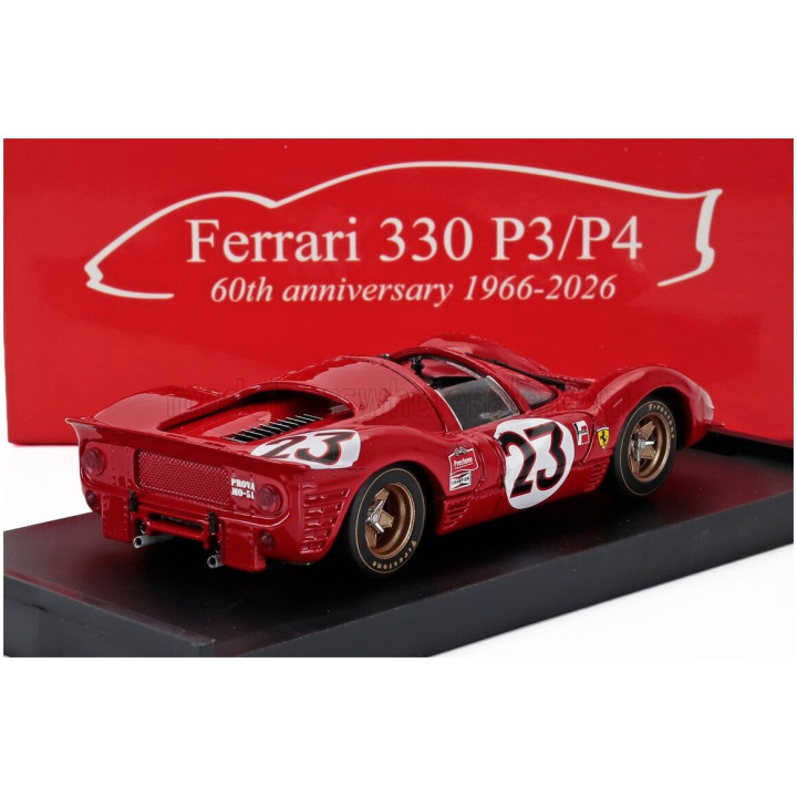 BRUMM FERRARI 330 P3/P4 4.0L V12 SPIDER TEAM FERRARI SPA SEFAC N 23 WINNER 24h DAYTONA 1967 LORENZO BANDINI - CHRIS AMON - RED