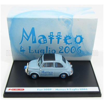 BRUMM FIAT 500D 1960 - E' NATO MATTEO COMO 4 LUGLIO 2006 - LIGHT BLUE 1/43