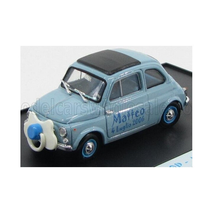 BRUMM FIAT 500D 1960 - E' NATO MATTEO COMO 4 LUGLIO 2006 - LIGHT BLUE 1/43