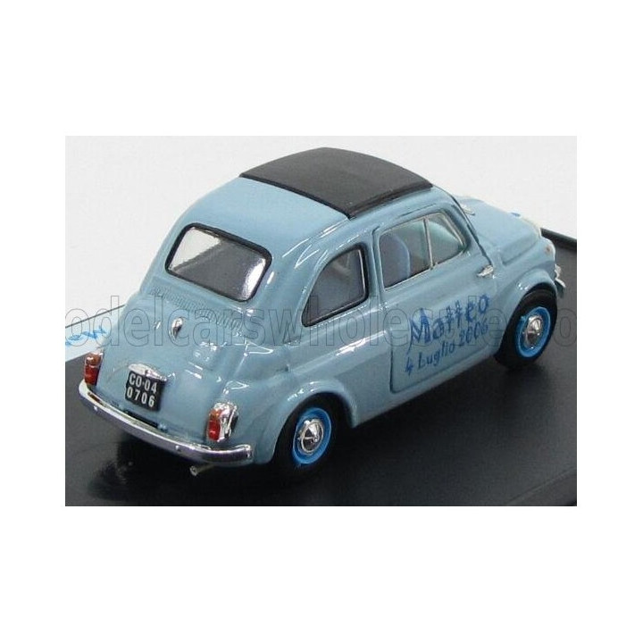 BRUMM FIAT 500D 1960 - E' NATO MATTEO COMO 4 LUGLIO 2006 - LIGHT BLUE 1/43