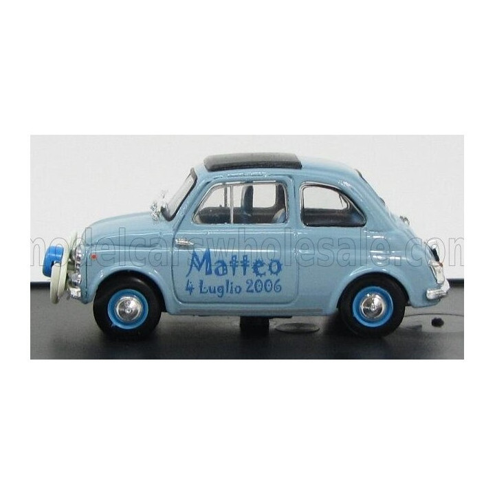 BRUMM FIAT 500D 1960 - E' NATO MATTEO COMO 4 LUGLIO 2006 - LIGHT BLUE 1/43