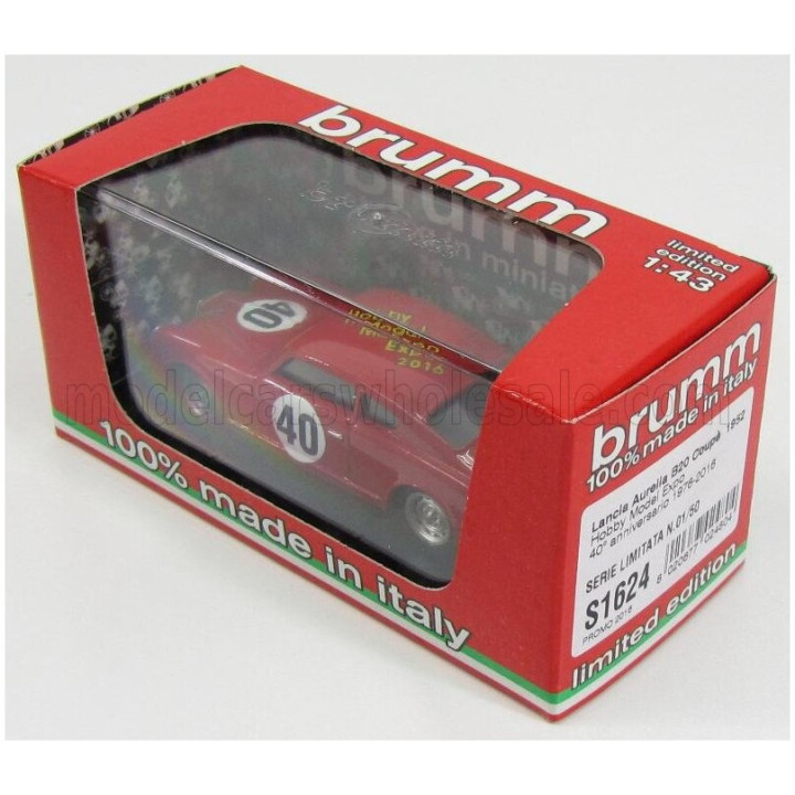 BRUMM LANCIA AURELIA B20 N 40 COUPE 1952 - HOBBY MODEL EXPO 2016 - 40th ANNIVERSARY - RED 1/43