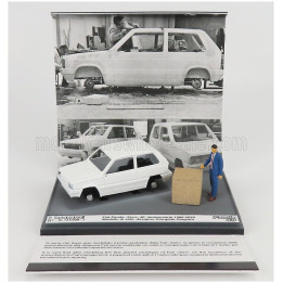 BRUMM FIAT PANDA ZERO 40th ANNIVERSARIO 1980-2020 - WITH FIGURE DESIGNER GIORGETTO GIUGIARO - WHITE 1/43