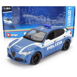 BURAGO ALFA ROMEO STELVIO POLIZIA 2017 - LIGHT BLUE 1/24