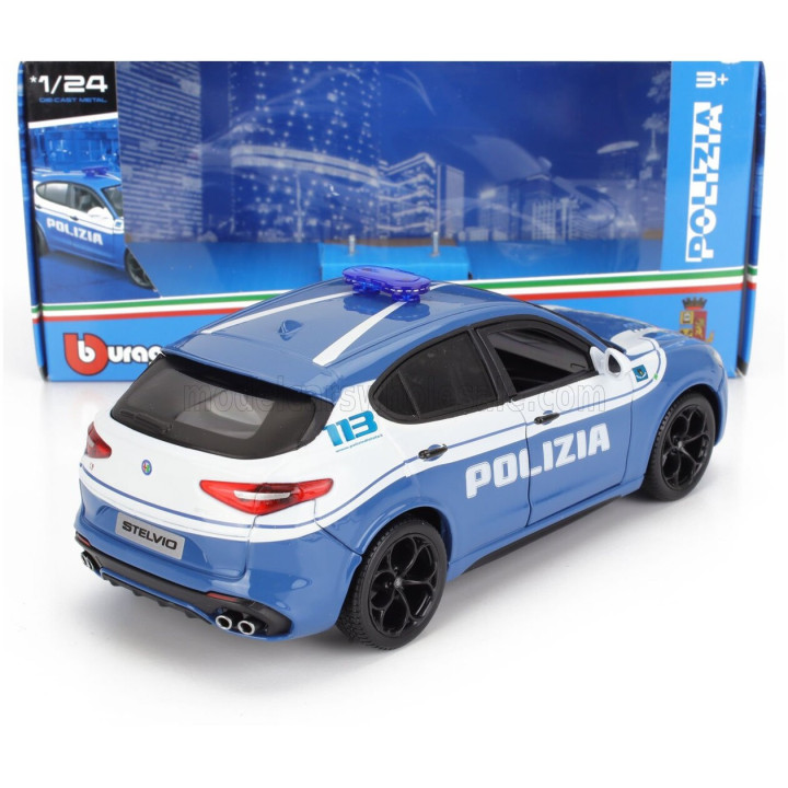 BURAGO ALFA ROMEO STELVIO POLIZIA 2017 - LIGHT BLUE 1/24