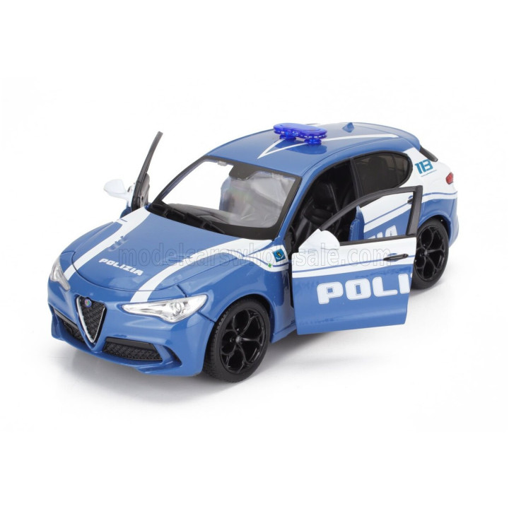 BURAGO ALFA ROMEO STELVIO POLIZIA 2017 - LIGHT BLUE 1/24