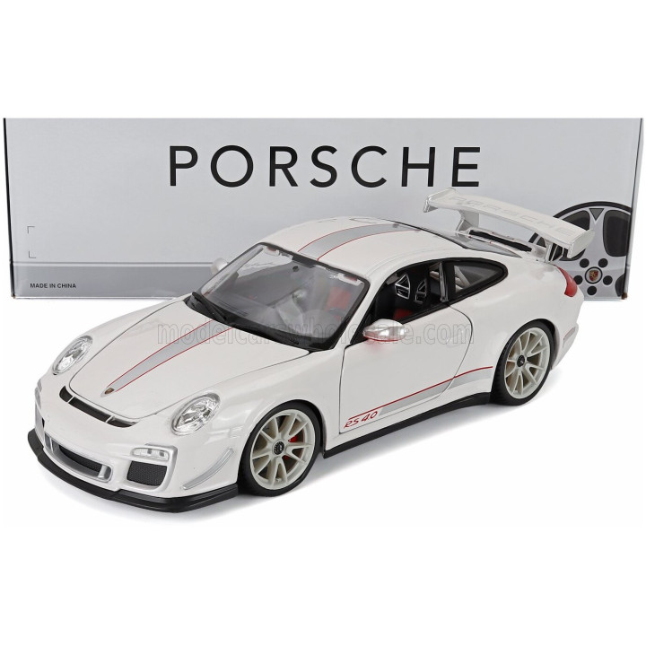 BURAGO PORSCHE 911 997-2 GT3 RS 4.0 COUPE 2012 - WHITE SILVER 1/18