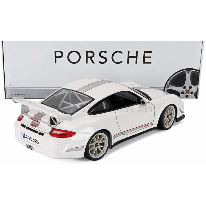 BURAGO PORSCHE 911 997-2 GT3 RS 4.0 COUPE 2012 - WHITE SILVER 1/18