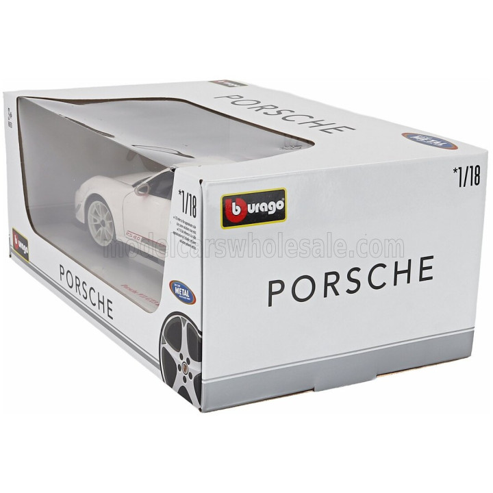 BURAGO PORSCHE 911 997-2 GT3 RS 4.0 COUPE 2012 - WHITE SILVER 1/18