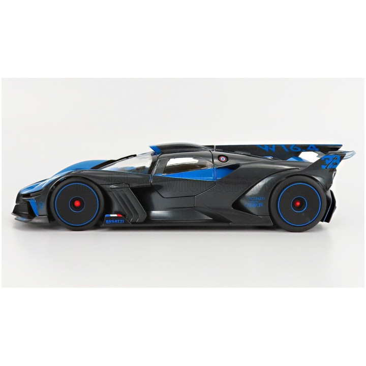 BURAGO BUGATTI BOLIDE W16 8.0 FOUR-TURBO 1850hp 500km/h 2020 - BLUE BLACK 1/18