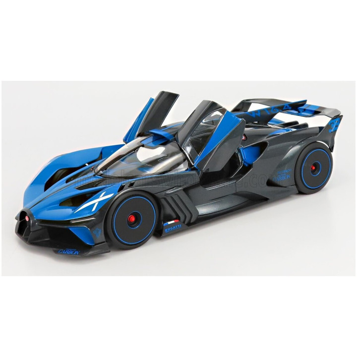 BURAGO BUGATTI BOLIDE W16 8.0 FOUR-TURBO 1850hp 500km/h 2020 - BLUE BLACK 1/18