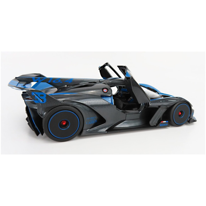 BURAGO BUGATTI BOLIDE W16 8.0 FOUR-TURBO 1850hp 500km/h 2020 - BLUE BLACK 1/18