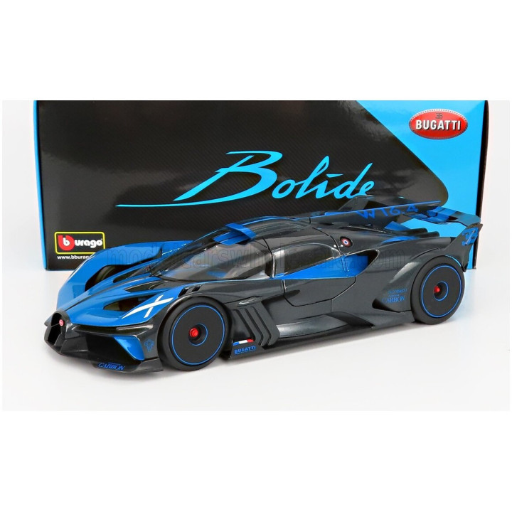 BURAGO BUGATTI BOLIDE W16 8.0 FOUR-TURBO 1850hp 500km/h 2020 - BLUE BLACK 1/18