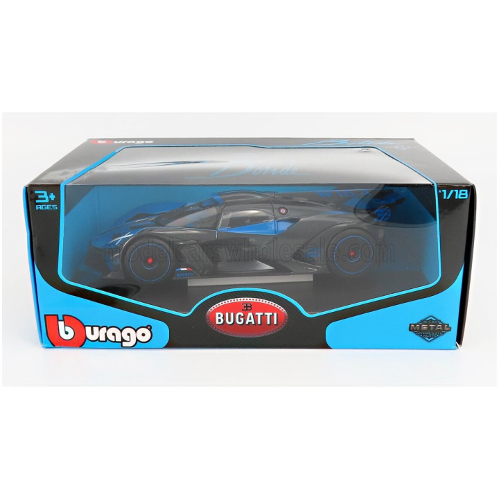 BURAGO BUGATTI BOLIDE W16 8.0 FOUR-TURBO 1850hp 500km/h 2020 - BLUE BLACK 1/18