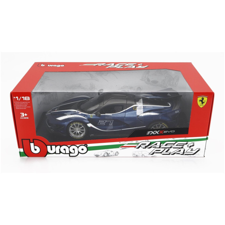 BURAGO FERRARI FXX-K EVO N 27 HYBRID 6.3 V12 1050hp 2018 - BLUE BLACK 1/18