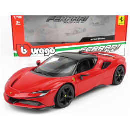 BURAGO FERRARI SF90 STRADALE HYBRID 1000hp 2019 - RED BLACK 1/18