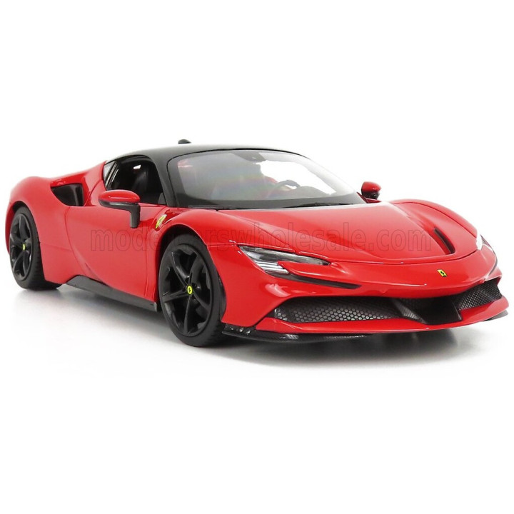 BURAGO FERRARI SF90 STRADALE HYBRID 1000hp 2019 - RED BLACK 1/18