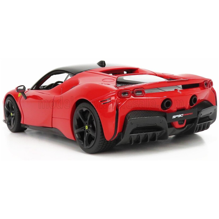 BURAGO FERRARI SF90 STRADALE HYBRID 1000hp 2019 - RED BLACK 1/18