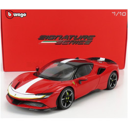 BURAGO FERRARI SF90 STRADALE HYBRID 1000hp ASSETTO FIORANO 2019 - RED BLACK WHITE 1/18