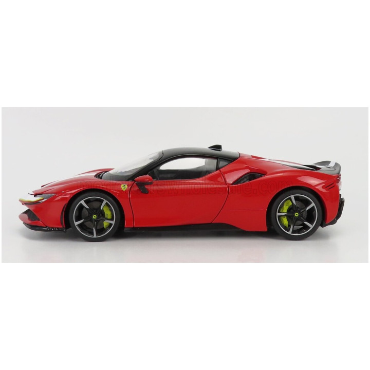 BURAGO FERRARI SF90 STRADALE HYBRID 1000hp ASSETTO FIORANO 2019 - RED BLACK WHITE 1/18