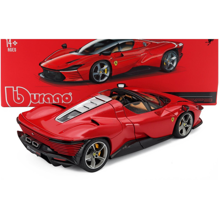 BURAGO FERRARI DAYTONA SP3 CLOSED ROOF 2022 - ROSSO CORSA 322 - RED 1/18