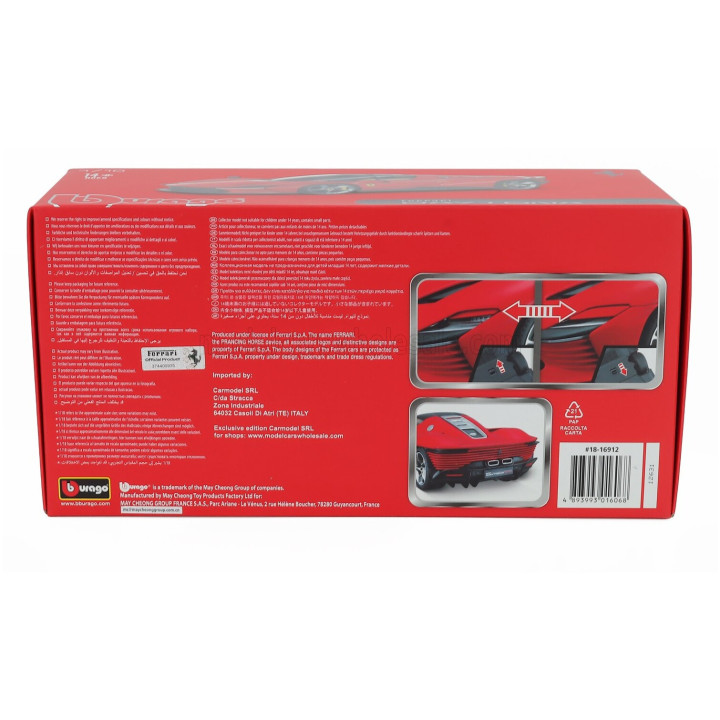 BURAGO FERRARI DAYTONA SP3 CLOSED ROOF 2022 - ROSSO CORSA 322 - RED 1/18