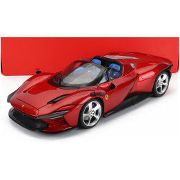 BURAGO FERRARI DAYTONA SP3 SPIDER OPEN ROOF 2022 - ROSSO MAGMA - RED MET 1/18