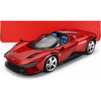 BURAGO FERRARI DAYTONA SP3 SPIDER OPEN ROOF 2022 - ROSSO MAGMA - RED MET 1/18
